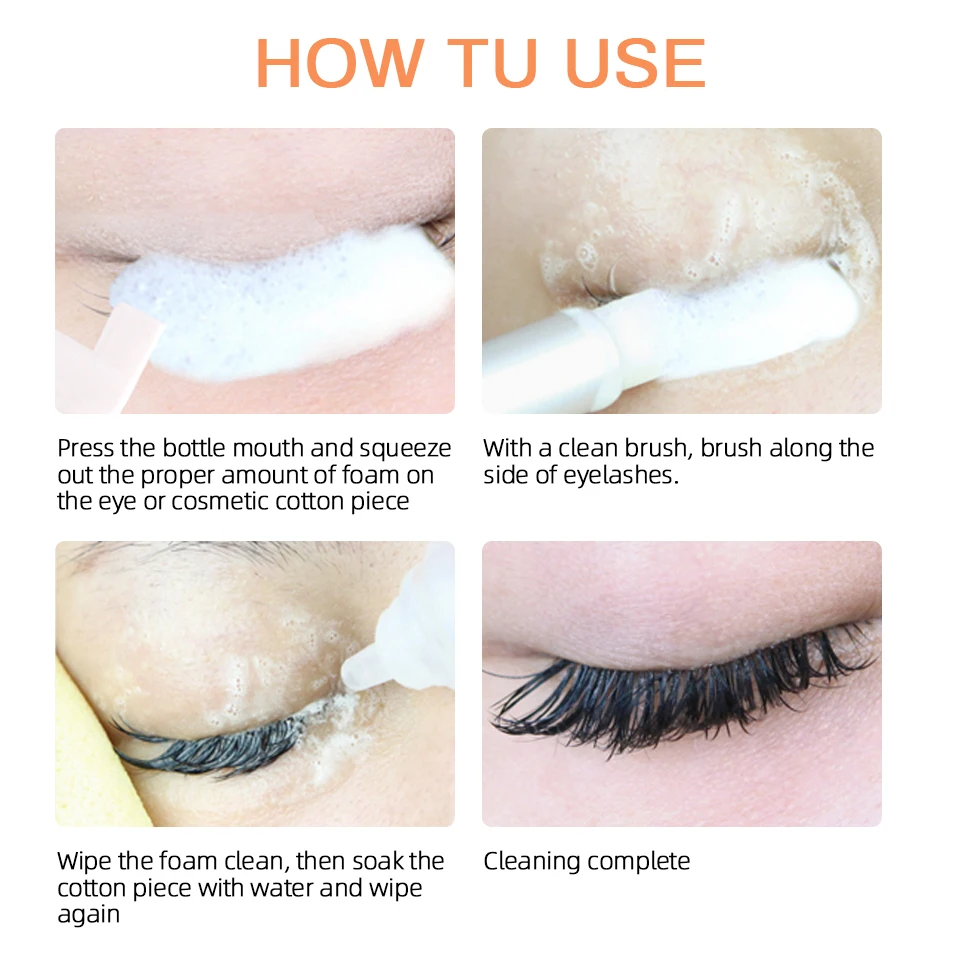 100 ml Wimpernverlängerungs-Shampoo, Augenlid-Schaumreiniger, Waschen für Verlängerungen, natürliche Wimpern, Make-up, Mascara-Entferner, professionell