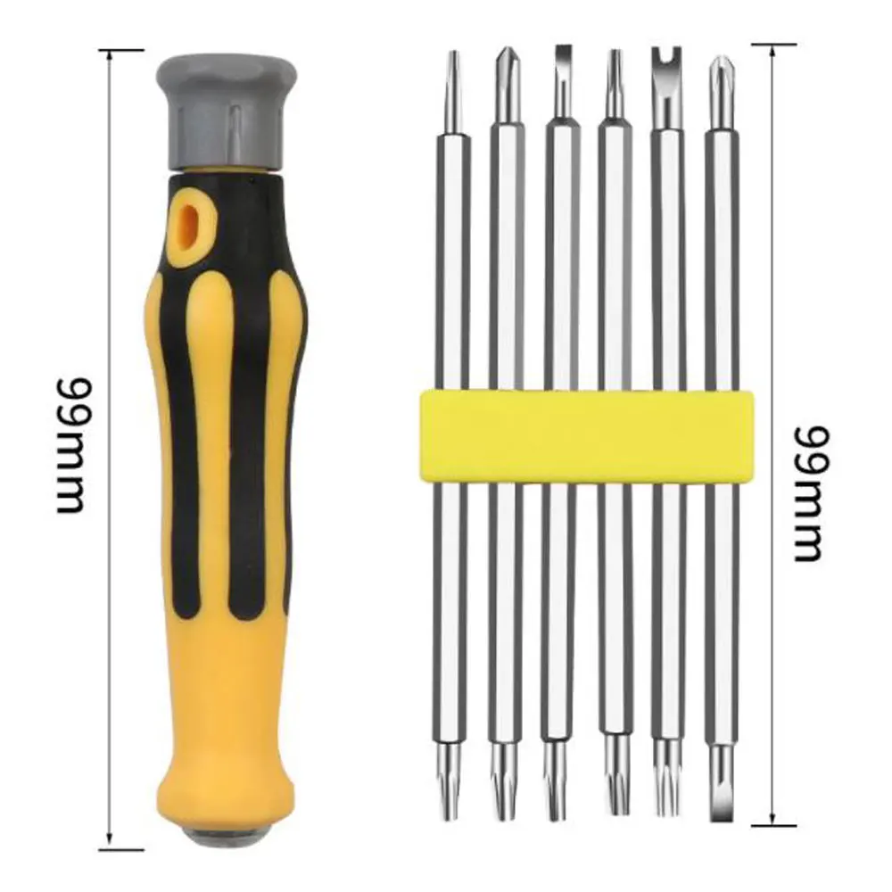 7 PCS 6-In-One Strong Magnetic Y-shaped U-shaped Plum Triangle Shaped Bit Multi Function Household Disassembled Screwdriver Set