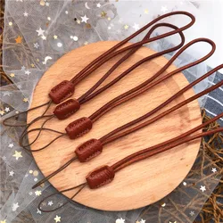 New Genuine Leather Lanyard Wrist rope for mobile phone badge USB keys id credit card holder wrist lanyard Anti-slip Cord