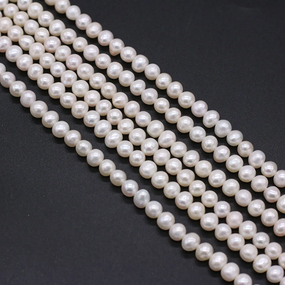 Natural Pearl AAA Grade Real Freshwater Pearl Beads White Round Spacer Loose Pearl Bead For DIY Bracelet Necklace Jewelry Making