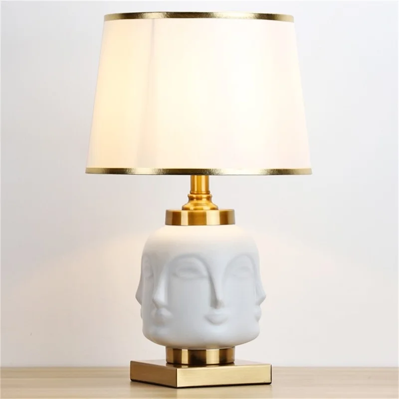 OURFENG Modern Table Light White Bedside Desk Light LED Novelty Home For Foyer Office Creatively Personality Decoration