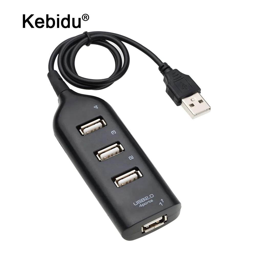 Kebidu Car Cigarette Lighter Socket 4 Ports USB Car Charge Car accessories Splitter Auto Hub Adapter For PC Laptop Computer