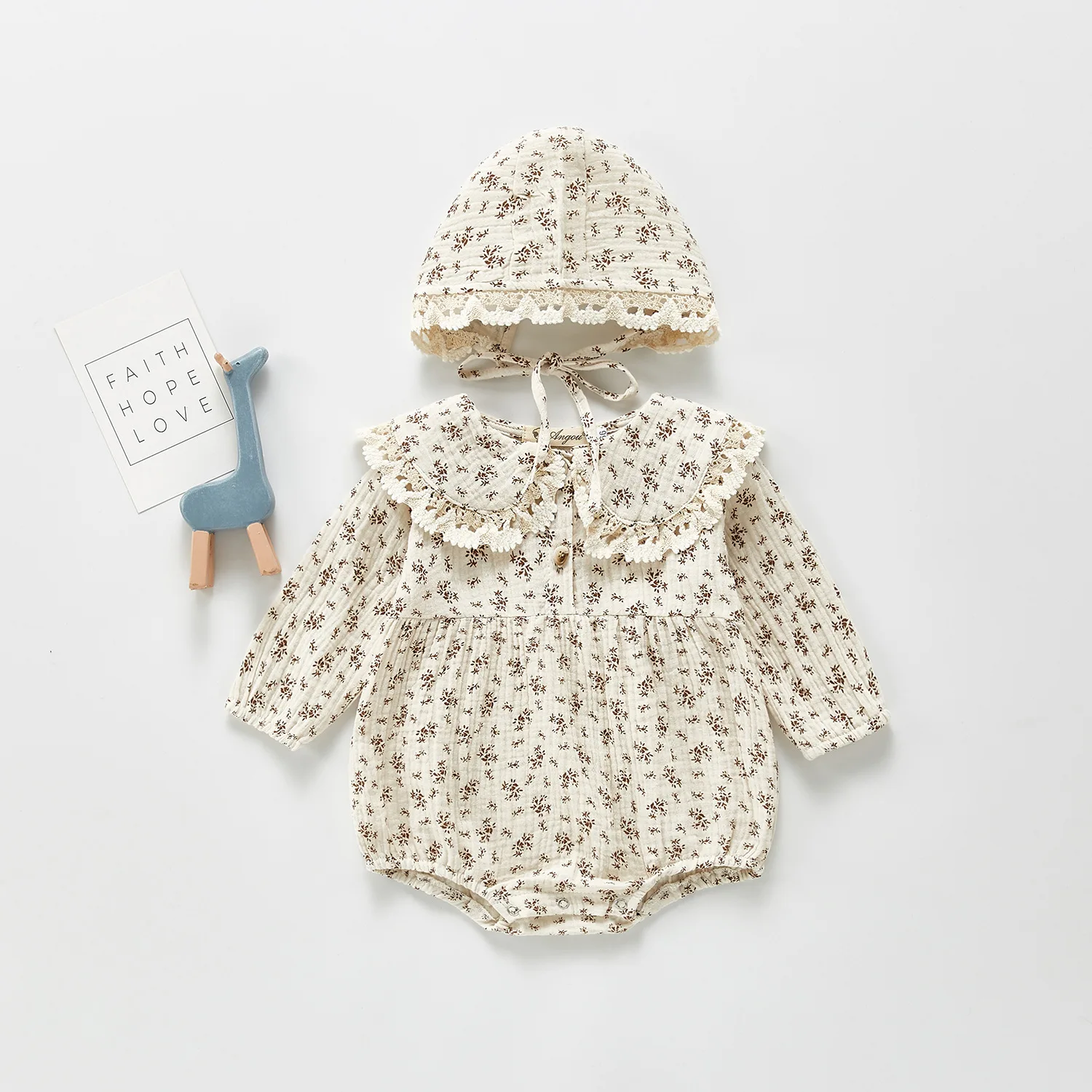 Mono Floral para niña recién nacida, ropa informal con gorro, primavera 2024