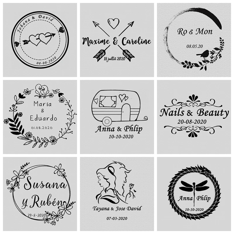 

40mm Professional Wedding customized stamp Self Inking business family return address invitation stamp Rectangle square