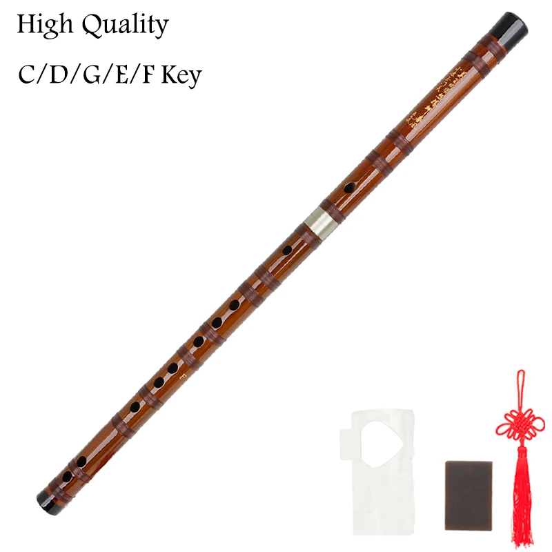 Good Quality Bamboo Flute Dizi Chinese Musical Woodwind Instrument Key of C D E F G Professional Chinese Dizi Transversal Flauta