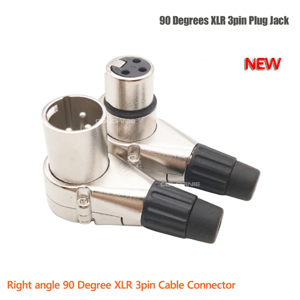 Right angle 90 Degree XLR 3pin jack socket for DMX512 Signal cable