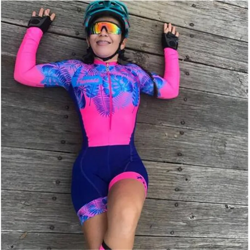 

2020-KAFITT-Women Little Monkey Cycling Jersey Jumpsuit Cycling Summer Long Sleeve Suit 20DHEL Breathable Pro