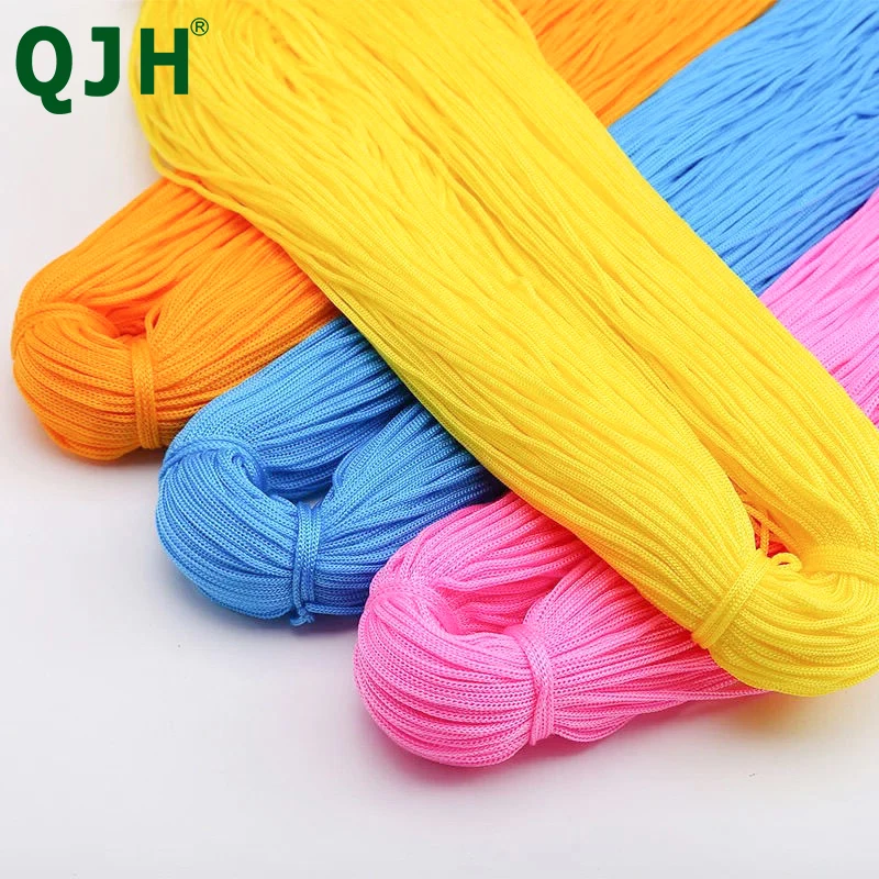 QJH 2022 Newest  Light Weight Ice Silk Thread Summer Sunshade Hat Thread Hand Woven DIY Hook Bag Thick Hollow Thread Bright Silk