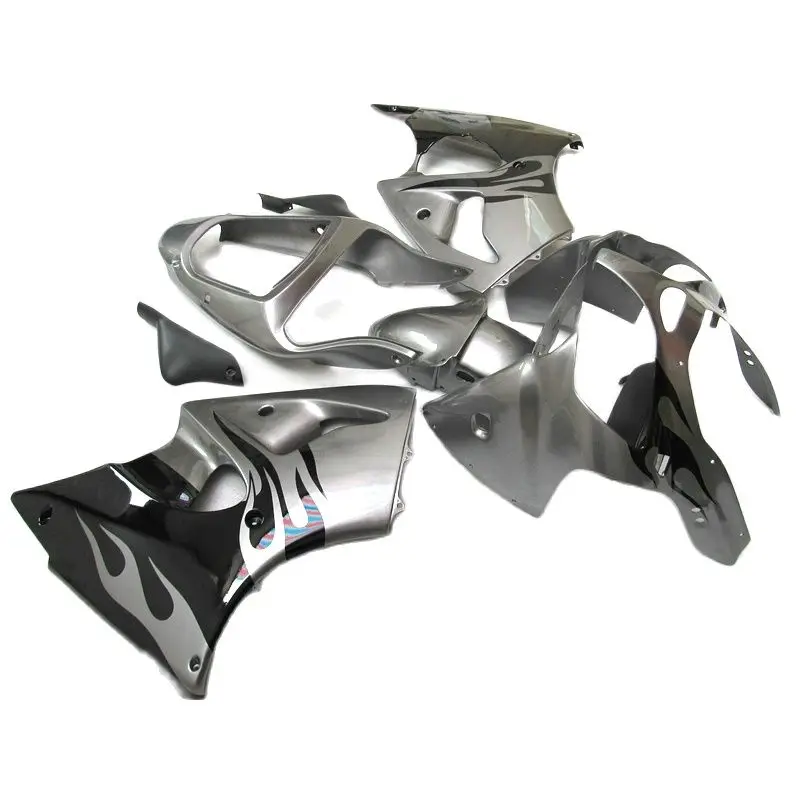 

Injection Upgrading your Motorcycle parts for Kawasaki Ninja ZX6R fairing kit 2000 2001 2002 silver black set zx6r 00 01 02 YH16