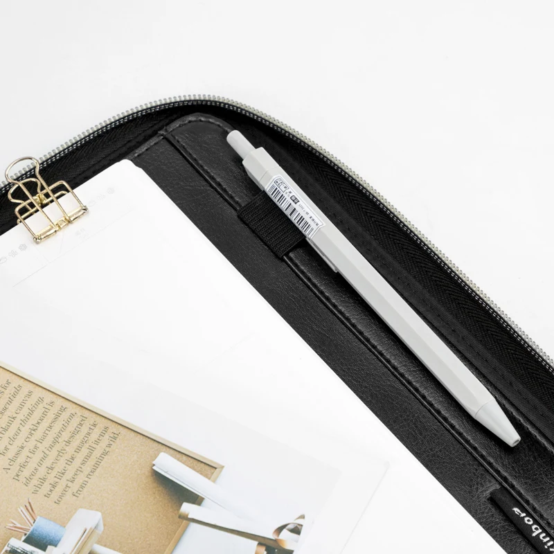 كينبور-دفتر ملاحظات A5 متعدد الوظائف ، دفتر ملاحظات جلدي ، حقيبة بسحاب ، حساب يدوي إبداعي ، A5