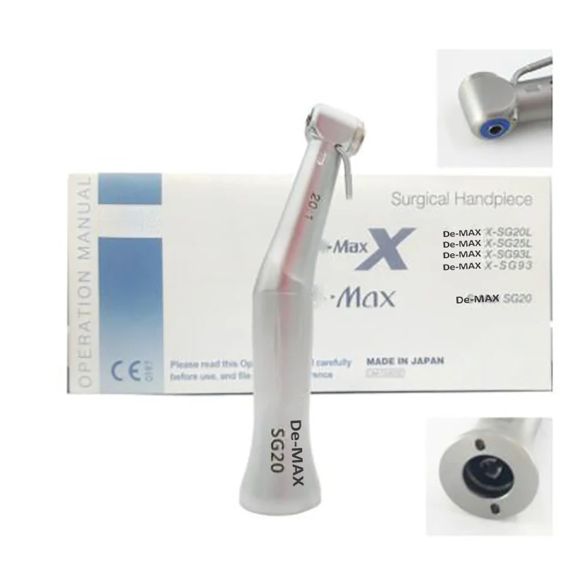 Dental De MAX SG20 Surgery Implant Handpiece Against Implant Angle 20/1 Low Speed Push Button Chuck Handpiece For E-TYPE Motor