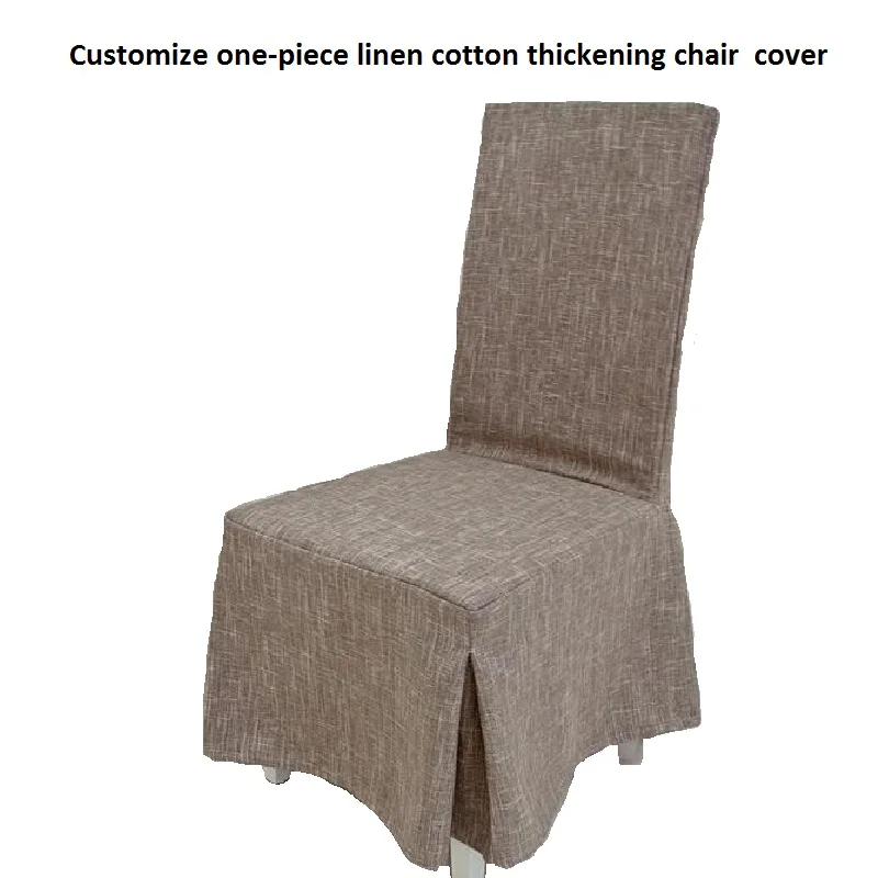 

Customized One Piece Linen Cotton Thickening Dining Chair Cover