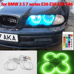 Cotton RGB Angel eyes halo ring kit 16colors flash Remote control for BMW 3 5 7 Series E36 E38 E39 E46 525i 528i 530i 540i 320i