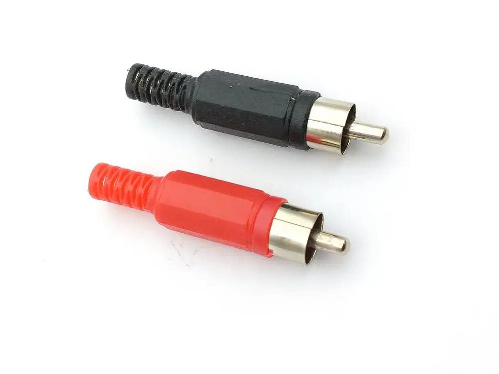 Adaptador de conector de Audio y vídeo, enchufe RCA, soldadura de 20 piezas