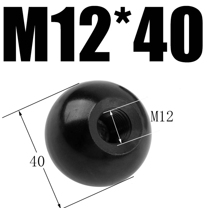 M6 M8 M10 M12 M16 Red Black Bakelite core Diameter Bakelite Ball Lever Knob Machine Tool Replacement round handle Sae