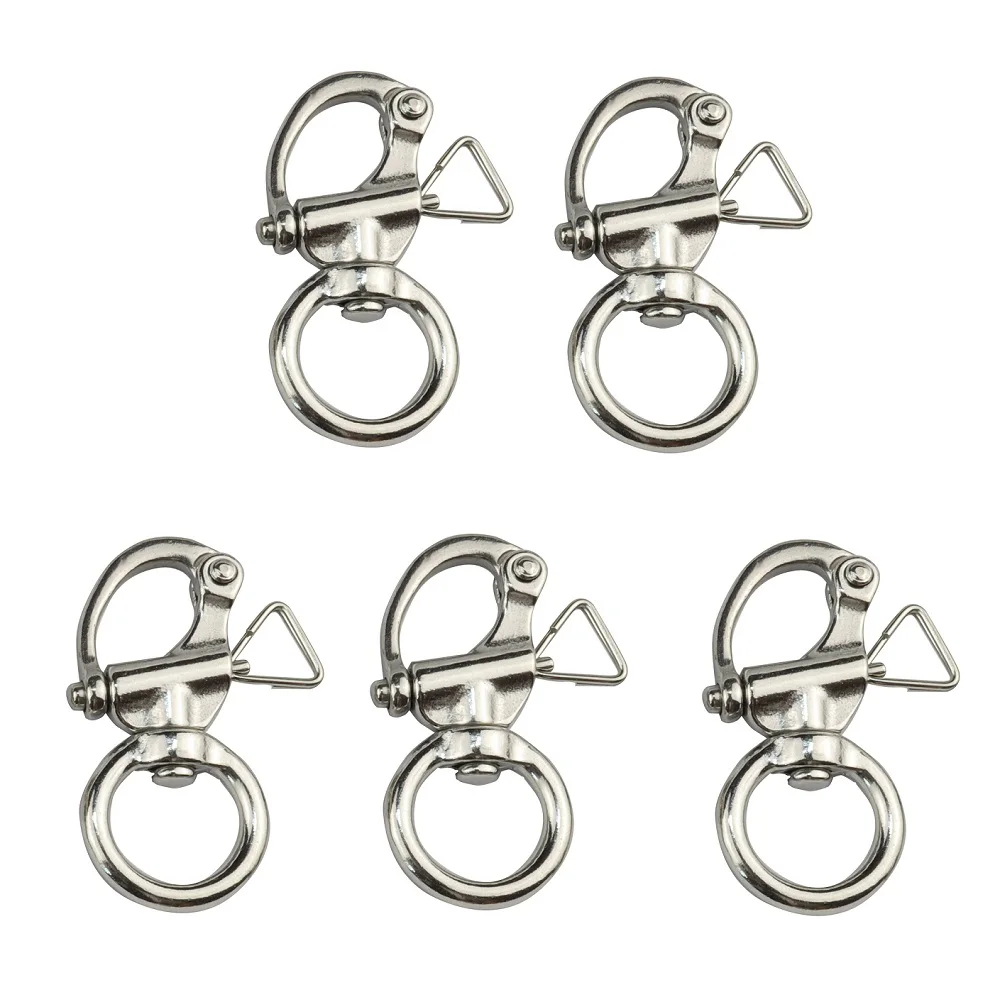 5PCS 316 Stainless Steel Quick Release Swivel Anchor Marine Snap Shackle 65mm 76mm Rigging Snap Shackles For Camera Bracelets