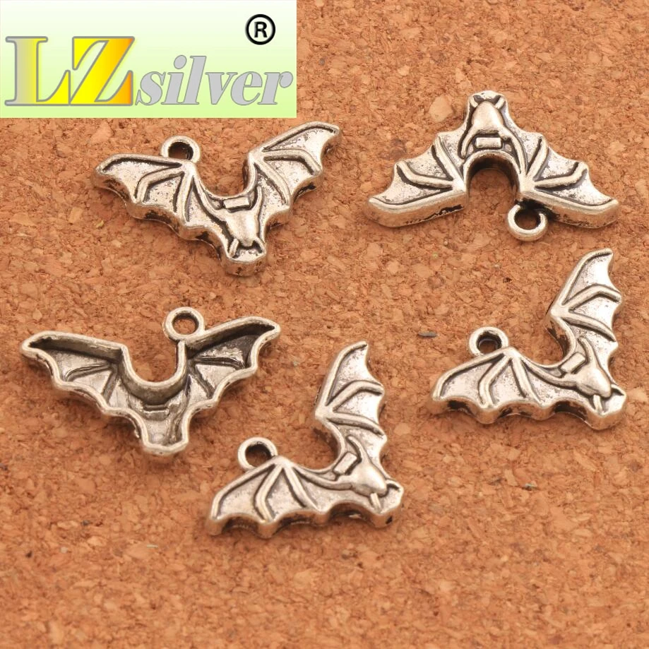 Bat with Open Wings Spacer Charm Beads 200PCS Zinc Alloy Pendants Alloy   Jewelry DIY L979 15.8x23.9mm