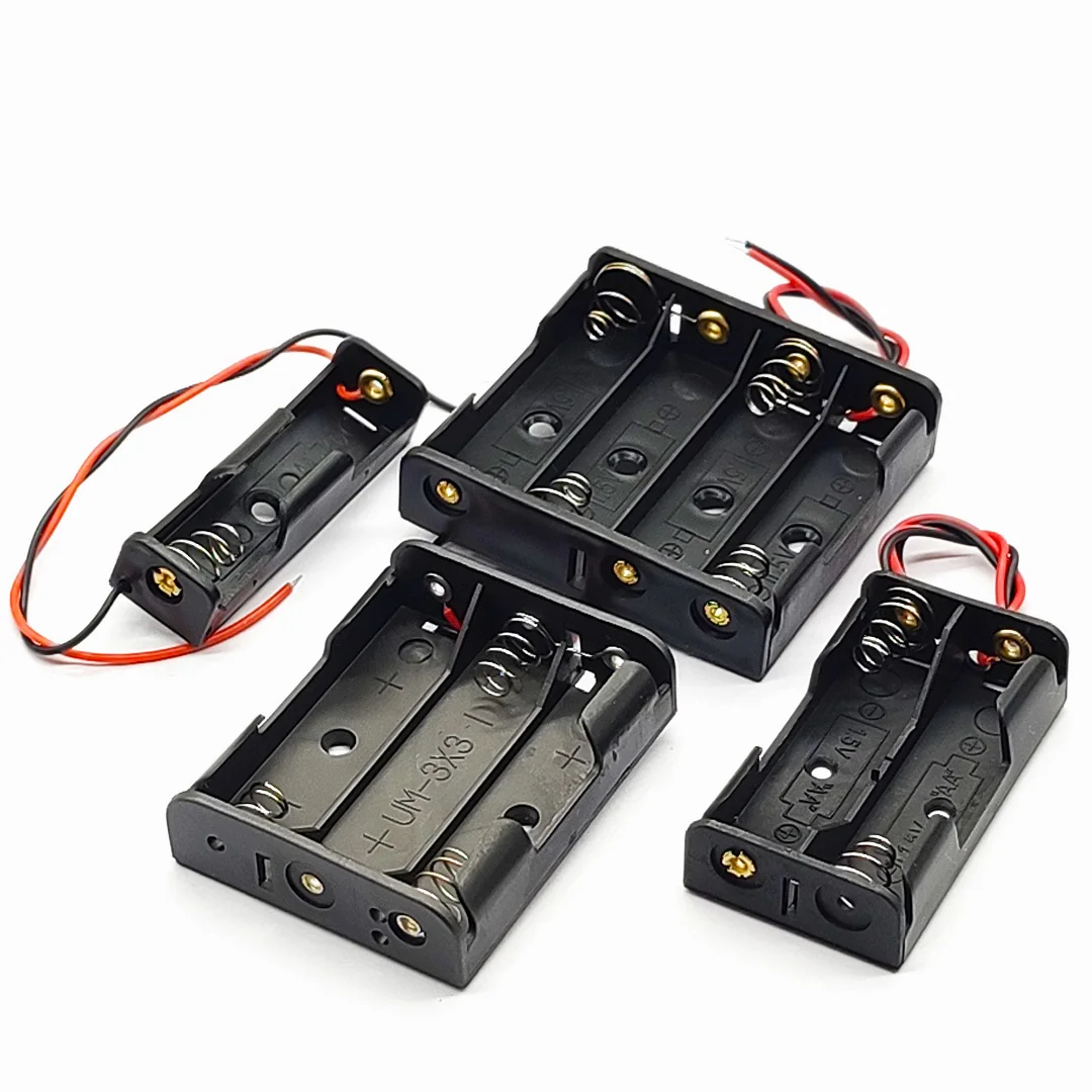 1/2/3/4 Slot AA Battery Case AA Battery Holder AA Box AA Storage Case With Cable 1.5V/3V/4.5V/6V