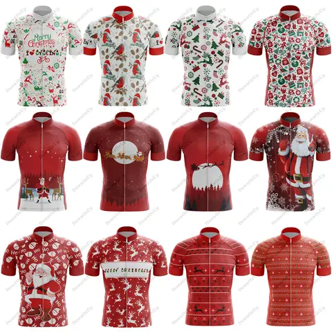 Christmas Men's Cycling Jersey Breathable Quick-Drying Maillot Ciclismo Hombre Cycling Equipment BIke  Clothing