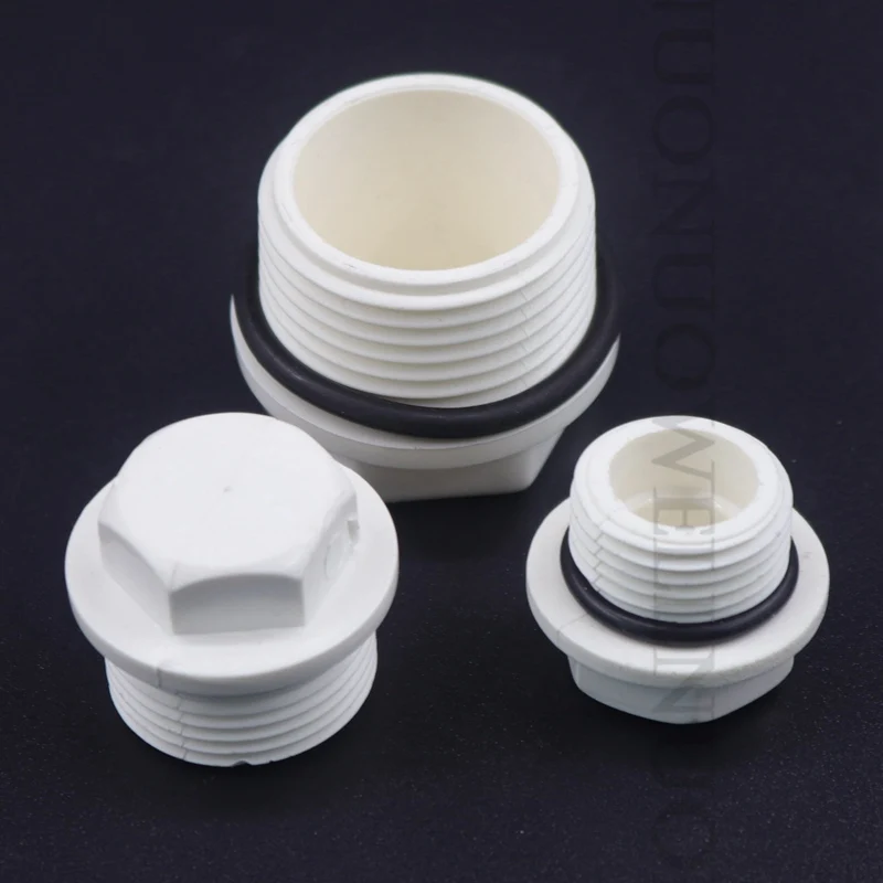 

5pcs Size 1/2" to 2" PVC Water Supply Pipe End Plug Connector Plastic End Cap Fittings Garden Irrigation Water Pipe Joint