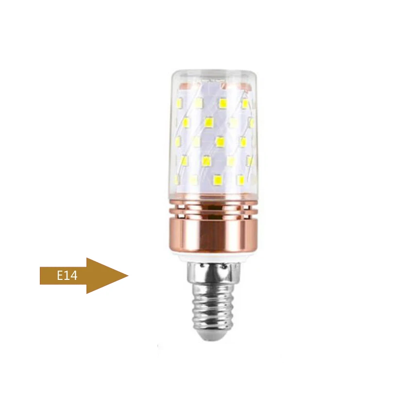 ضوء الذرة LED لمبة 12 واط ثلاثة لون عكس الضوء ، E14 ، E27 قاعدة LED لمبة المصباح الكهربي الموفرة للطاقة مع عاكس الضوء PC ، زاوية 360 درجة