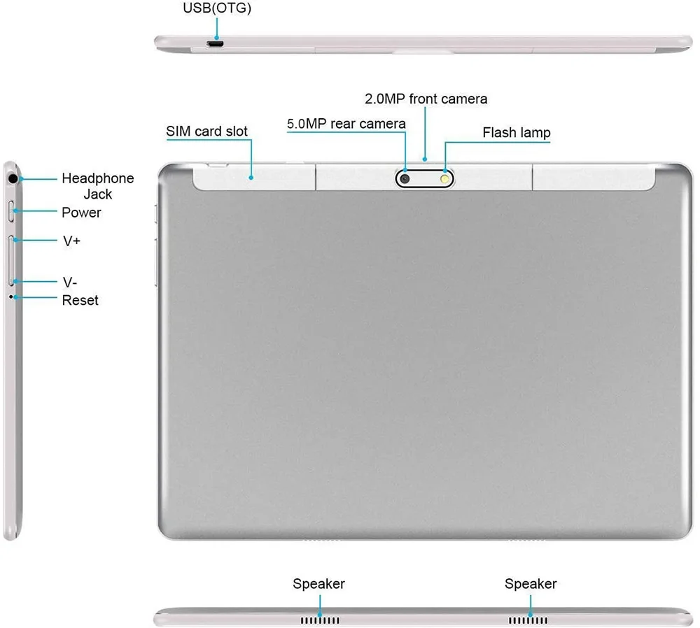 2022 wersja globalna 10 cal tablet Octa Core 6 + pamięci 32GB 4G LTE typu C tabletki podwójna karta SIM Wifi Android 10.0 tablet 10.1