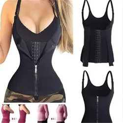 Kobiety odchudzanie talii gorset treningowy kamizelka z suwakiem urządzenie do modelowania sylwetki Shapewear z regulowane ramiączka talia odchudzanie do sauny joga