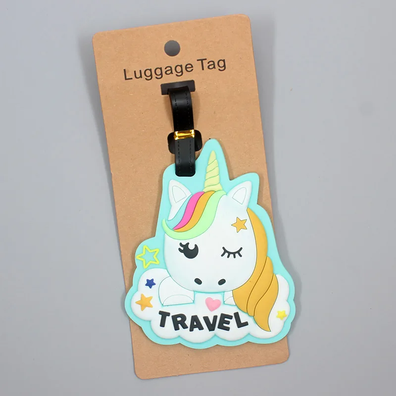 Travel Accessories Cute Unicorns Animals Luggage Tag Silica Gel Suitcase ID Addres Holder Baggage Boarding Tag Portable Label