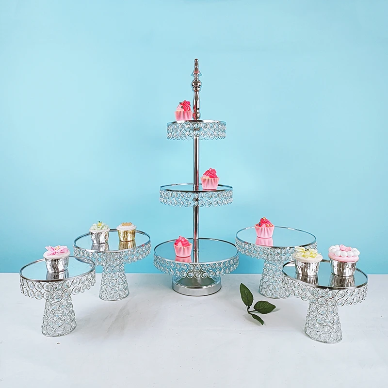 3pcs-5pcs/lot Silver Gold Crystal cake decoration accessories cake tools  party cake table