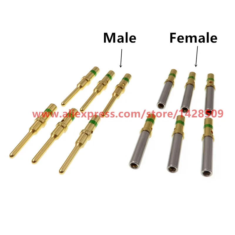 Female Male Gold Plated DT PIN, SOLID, SIZE 16, 16-20AWG, Deutsch Crimp TERMINAL 0460-215-1631 0462-209-1631