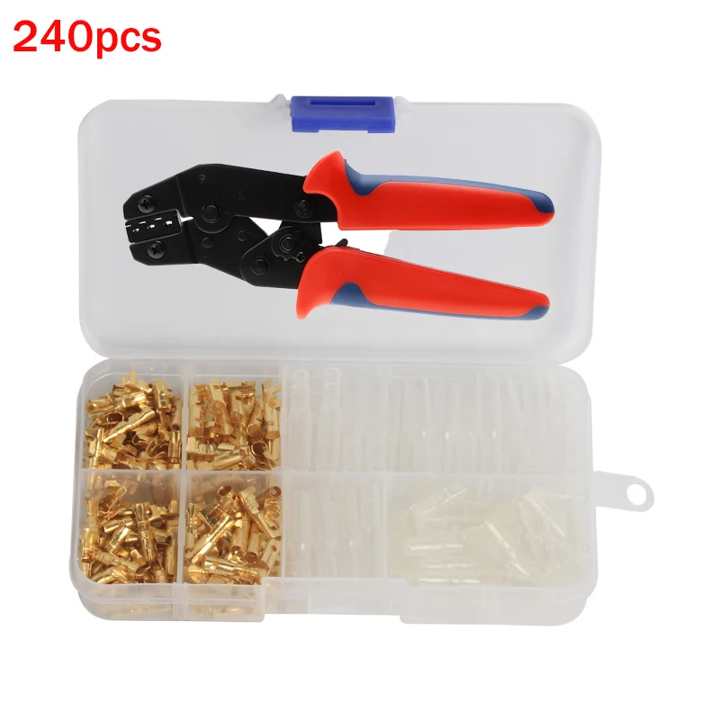 400/320/240pcs Male Female Bullet Terminals Motorcycle Crimp Terminals Electrical Wire Bullet Connectors + SN48B Crimping Plier