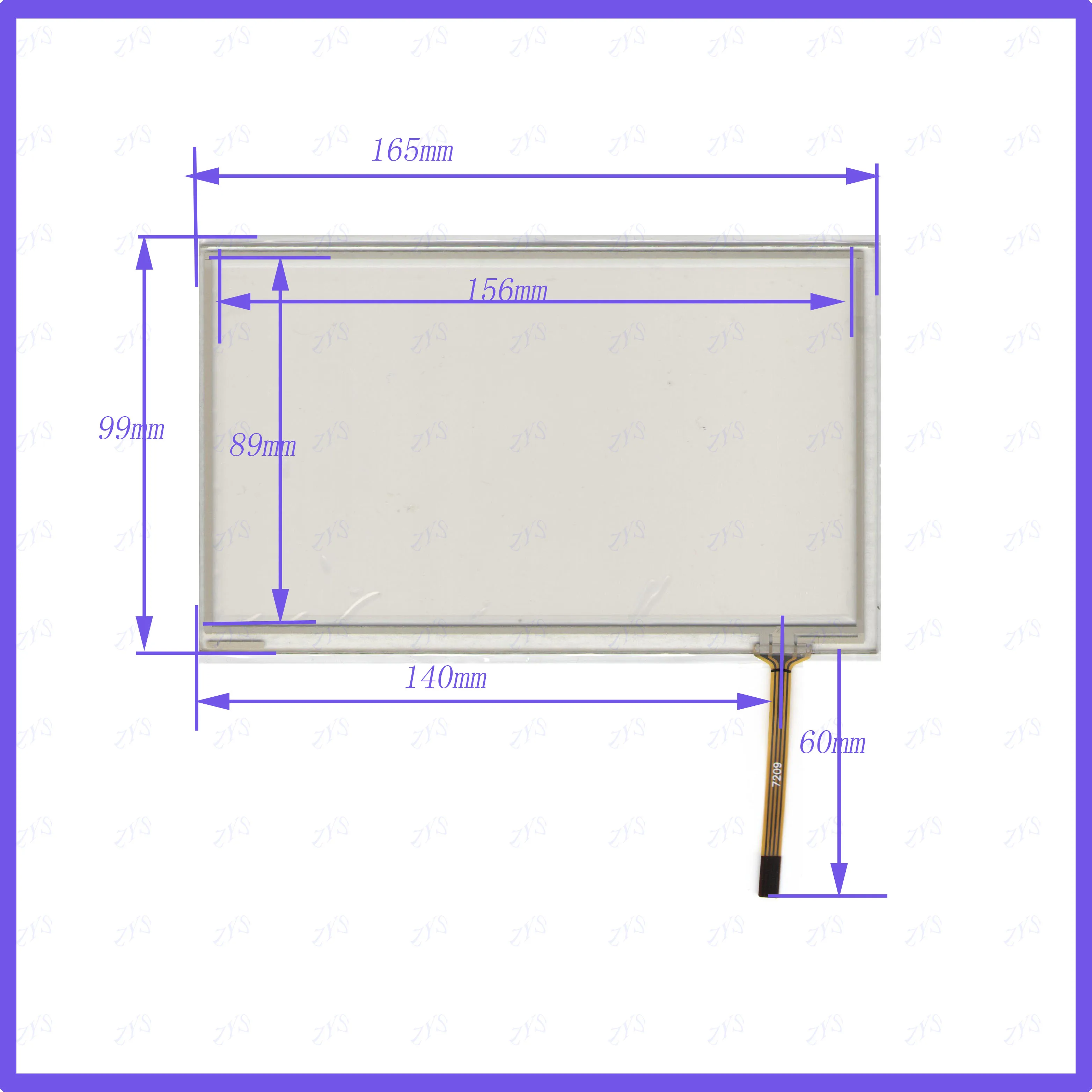 

ZhiYuSun 5PCS/LOT ZCR-0990 this is compatible Contact point up 7inch Touch sensor glass Resistance screen ZCR0990