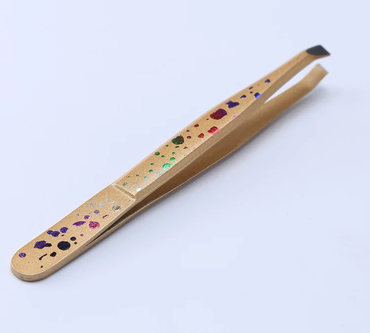 Kleine Pinzette Pinzette Beauty Tool Edelstahl Augenbrauenpinzette Schräge Spitze für falsche Wimpern Haarentferner Clip Gesichtsgesicht