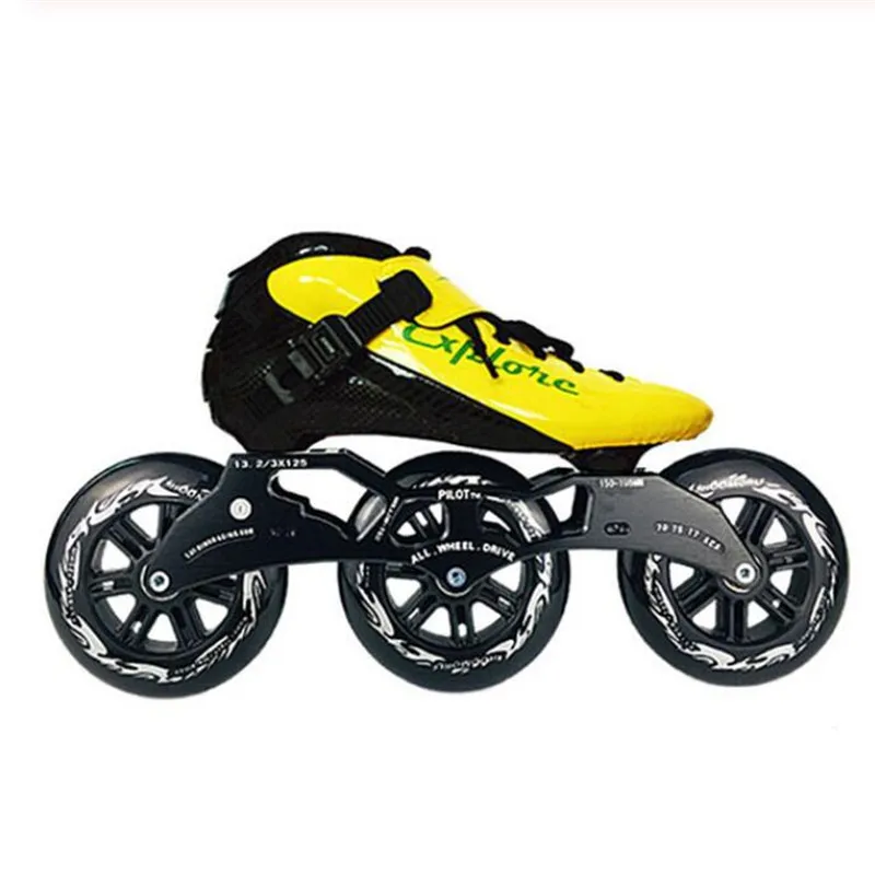 Speed Skates Quadro Roda Combination Rolamento, Marathon Racing, Skating Base, 3x125mm, 125mm, 85A, 165mm, 195mm