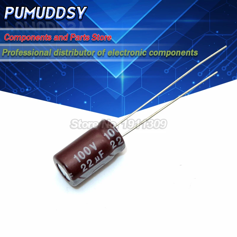 50PCS Higt quality 100V22UF 6*11 22UF 100V 6*11MM Electrolytic capacitor