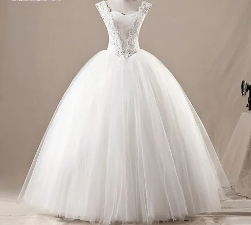 

2022 New custom made sweetheart White Vintage Wedding Dresses for brides dress plus size beads crystal Tulle Floor Length