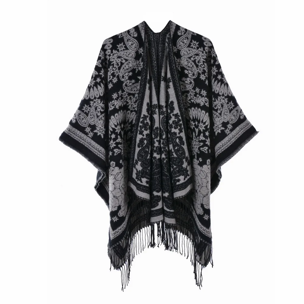 

Women's Warm Shawl Wrap Cape Winter Cardigan Sweaters Open Front Poncho Ruana Stoles Oversized Blanket For Fall Winter Holiday