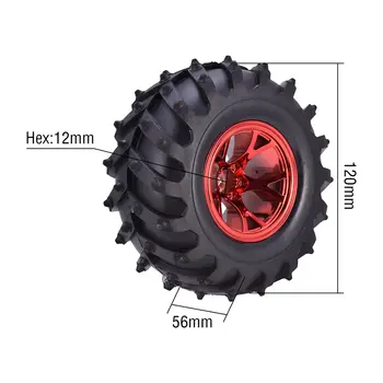 4個12mm輪圈 1/10輪胎輪圈 120mm 125mm 130mm 怪獸卡車輪胎輪圈 越野車 遙控攀爬車 Traxxas SCX10越野車 10 最佳銷售 履帶輪 - №6