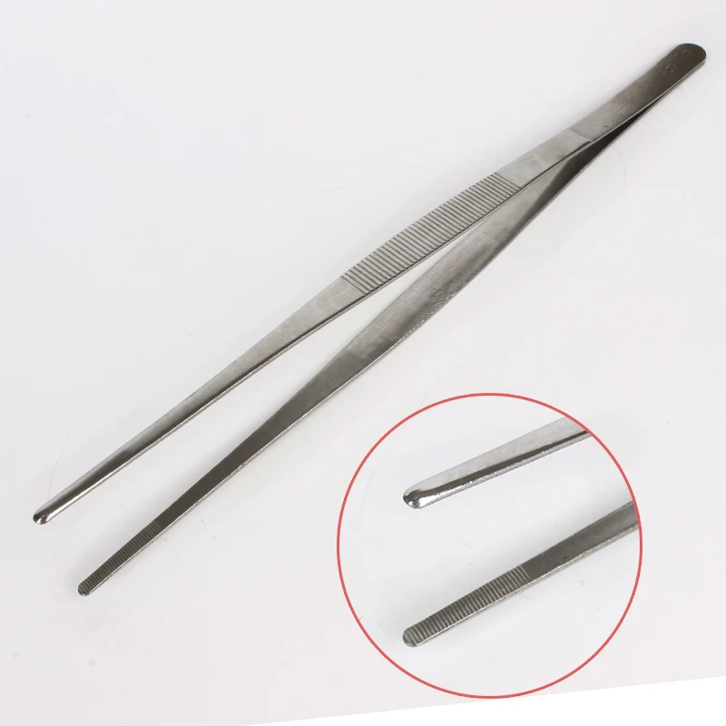 2Pcs/set Multi-popuse Stainless Steel Tweezers High-precision Household Medical Extension Long Electronic Repair Food Tweezers