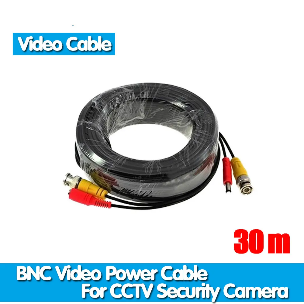 100FT cctv cable 30m BNC Video Power coaxial Cable bnc video output cable for cctv Security Camera