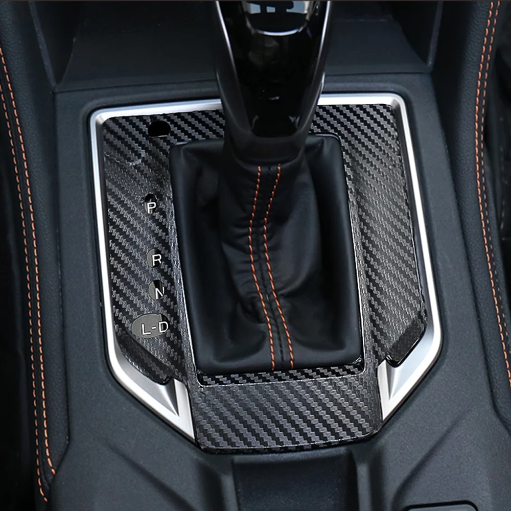 Car Carbon Fiber Central Control Shift Panel Decor Stickers Auto Interior Accessories For Subaru XV Crosstrek GT 2018-2021