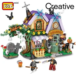 LOZ Halloween House Halloween Haunted House Building Blocks Small Particle Assembling Toy Assembly