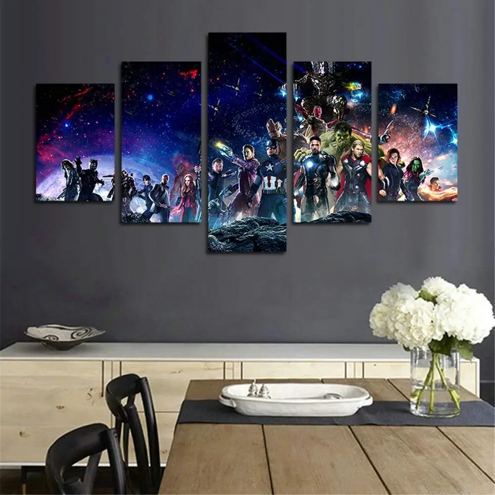 Disney Marvel Anime Avengers Deadpool Iron Man Poster Painting Canvas Print On Wall Art Picture For Kids Living Room Home Decor