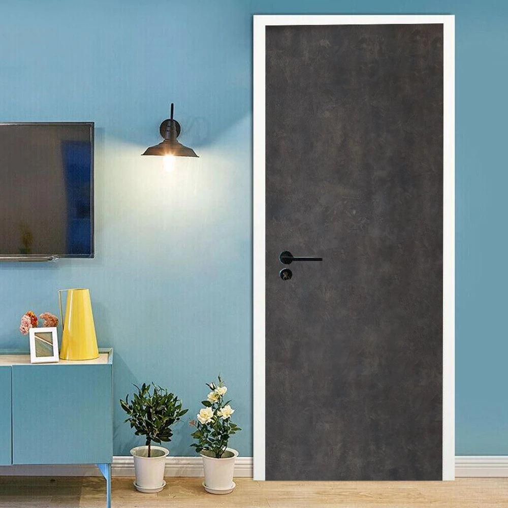 Solidna ciemnobrązowa tapeta samoprzylepna fototapeta na drzwi zdejmowany winyl Home Decor Art naklejka ścienna plakat naklejki Porte deursticker