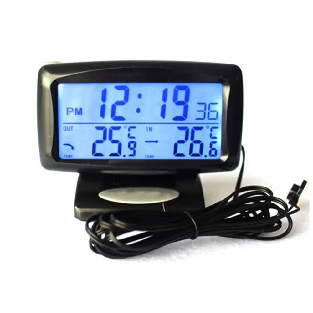 

80% Hot Sell Car Vehicle LED Digital LCD Thermometer Clock Temperature Meter with Backlight