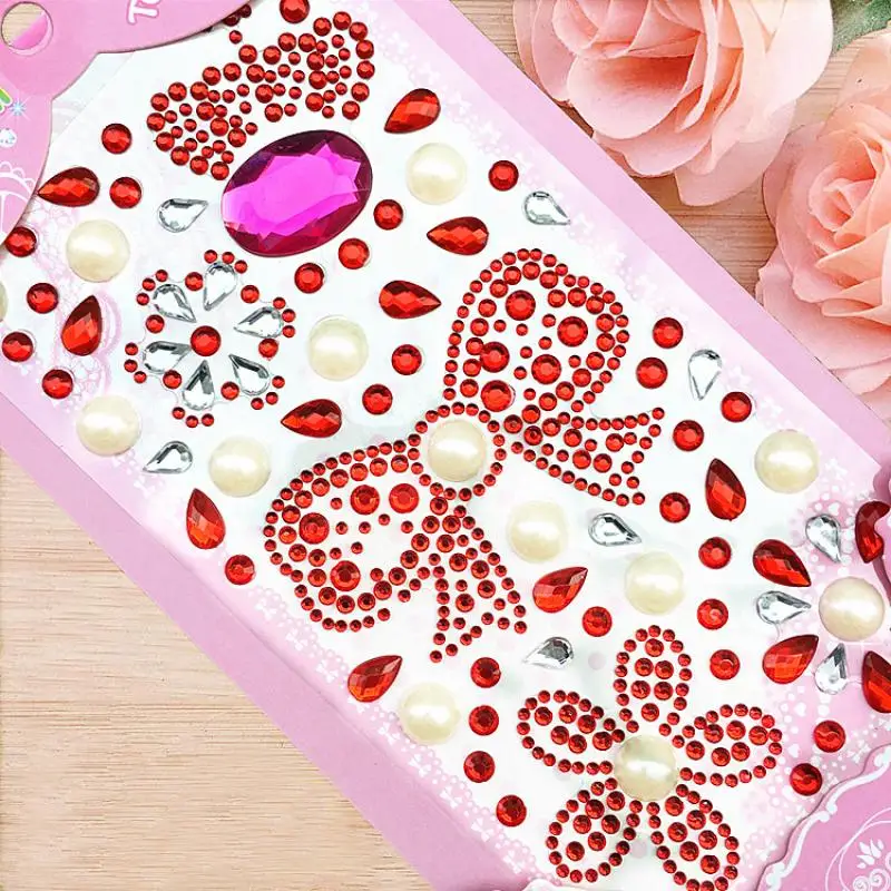 Diamond Stickers Mobile Phone Decoration Paste Acrylic Luminous Crystal Crown Butterfly Creative DIY Children's Stickers Toys