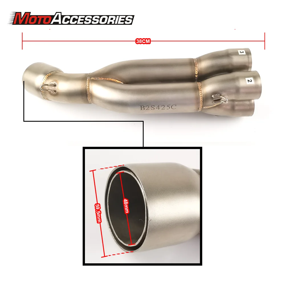 For KAWASAKI ZX14 Motorcycle Exhaust Middle Pipe Link Pipe  for KAWASAKI ZX14 2006 2007 2008 2009 2010 2011 2012 2013 2014  2015