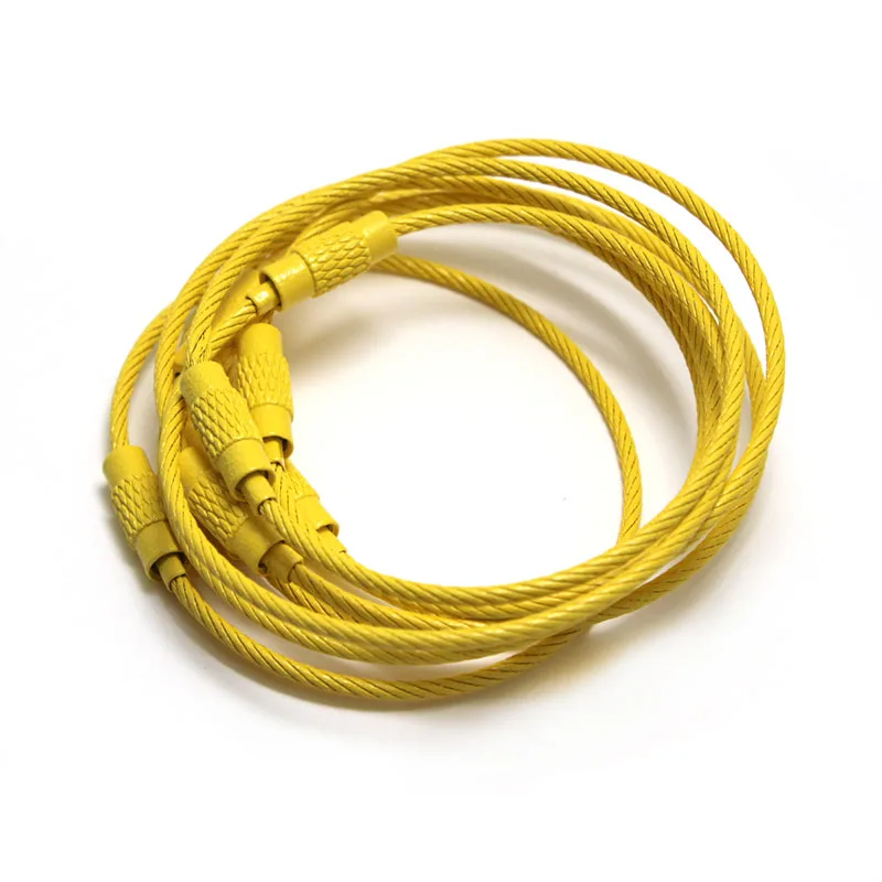 10-20pcs Stainless Steel Wire Keychain Ring Keyring Circle Loop