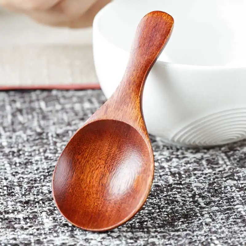 Simple Small Tea Spoon Fruit Puree Spoon Japanese Solid Color Phoebe Wide Mouth Spoon Children Milk Powder Spoon 2021