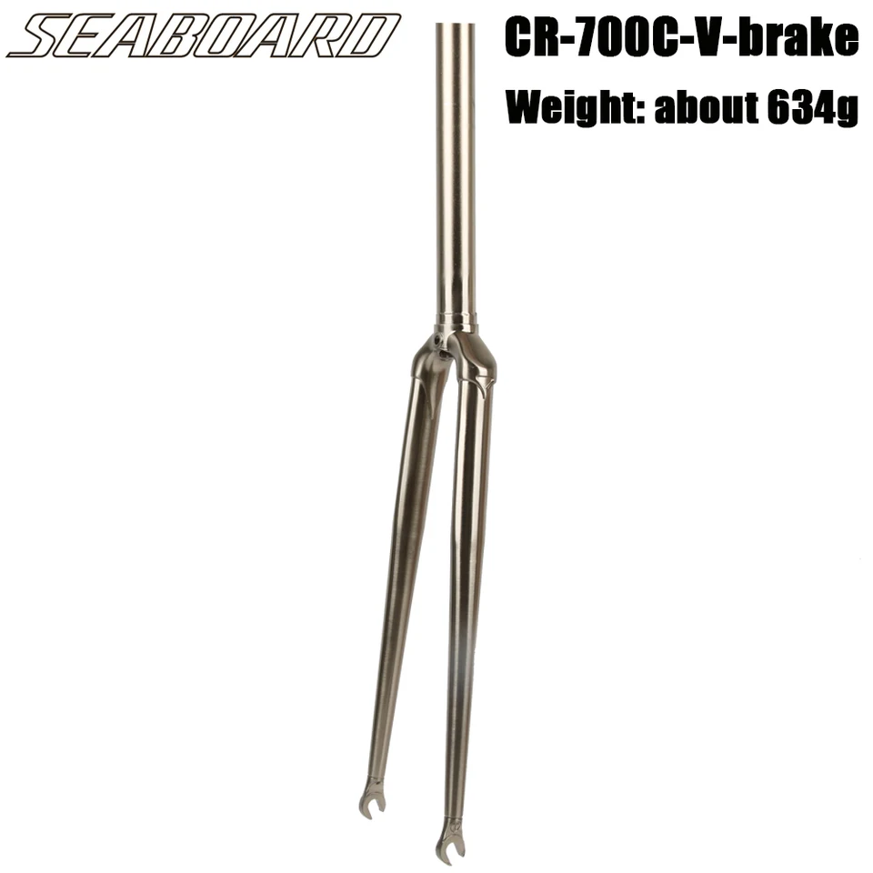 700C Steel Road Bike Front Fork Silver Black